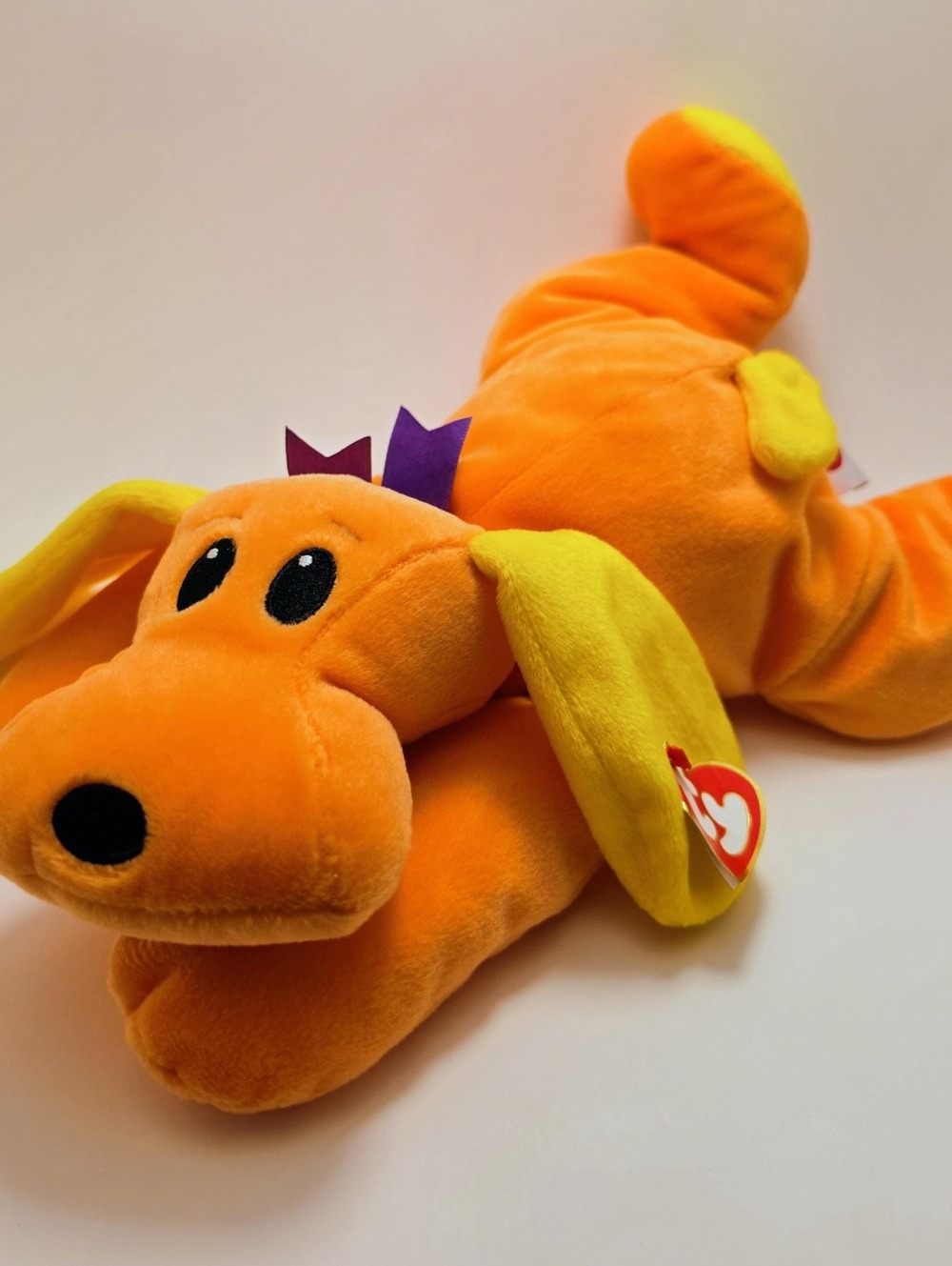 Ty Pillow Pal “Woof” the Dog (12 inch) Rare Orange Version